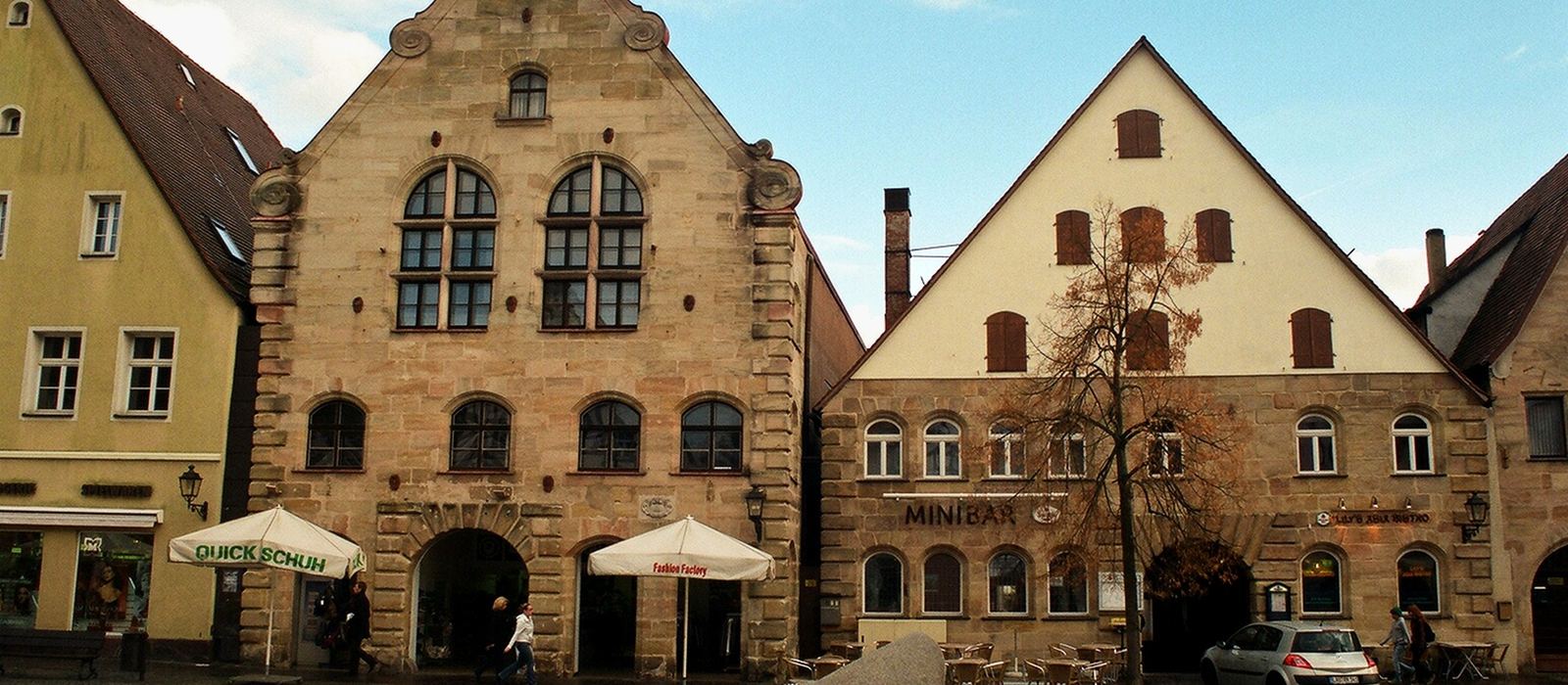 Historische Häuser am Marktplatz in Lauf an der Pegnitz